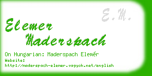 elemer maderspach business card